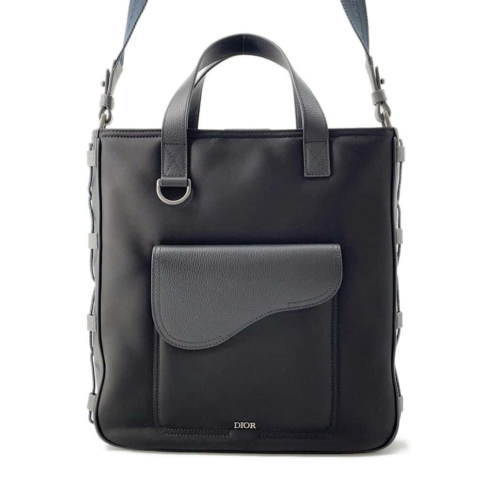 Christian Dior Sacai Collaboration Saddle Tote Bag Black